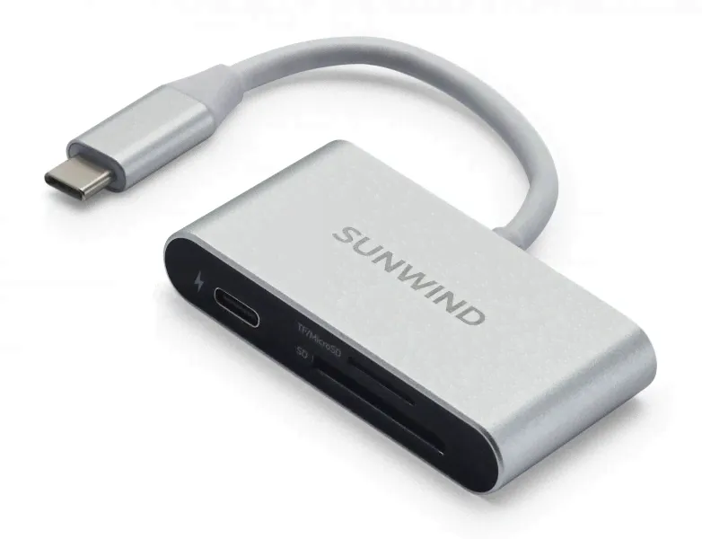 Картридер Type C SunWind SW-CR051-S серебристый-1