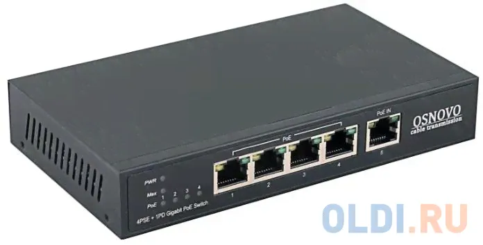 Коммутатор Osnovo SW-8050/D 5G 4PoE+ 90W неуправляемый SW-8050/D-0