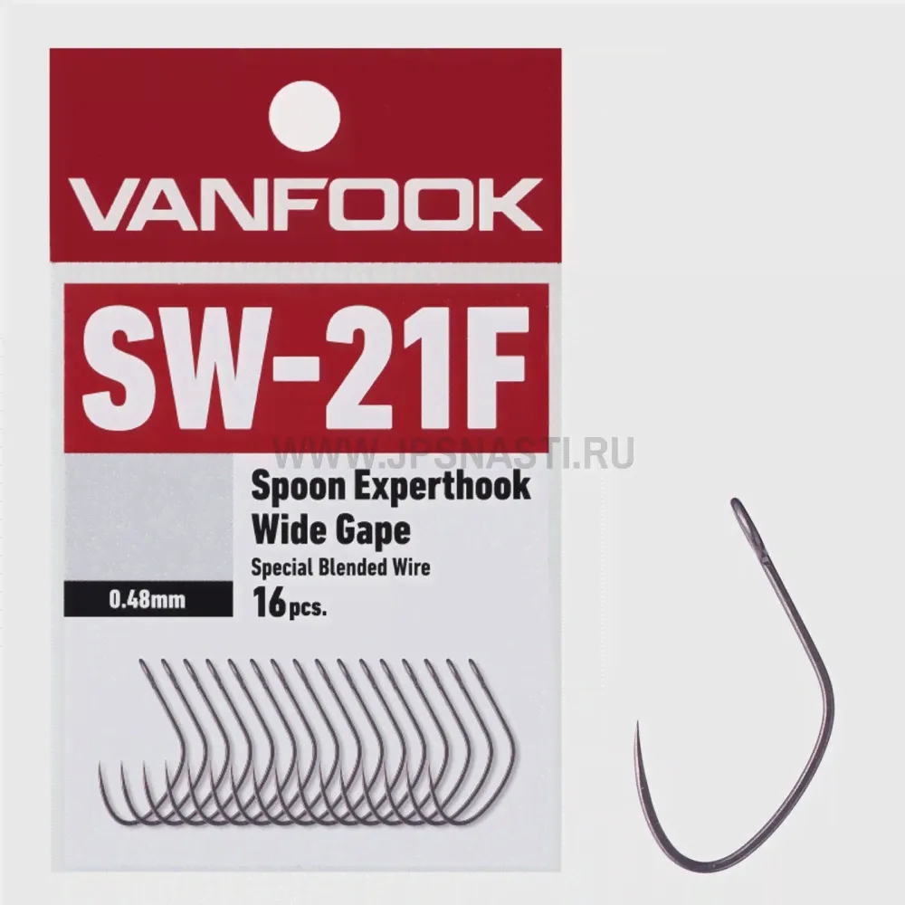Крючки одинарные Vanfook SW-21F, Fusso Black, #6-0