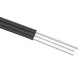 Cabeus SW-FTTH-9-02-3-LSZH-IN/OUT-40 Кабель волоконно-оптический 9/125 одномодовый, 2 волокна, усилен двумя стальными проволоками, FTTH (fiber to the home) с внешним силовым элементом из стальной пров