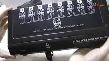 HUIYISHUN YS-800 8-Loads Audio Video AMP Splitter - Black